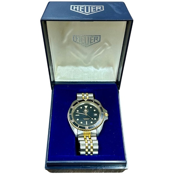 Vintage Heuer Professional 200 Meters Two-Tone Diver Watch w/ Box & Papers - Picture 1 of 9